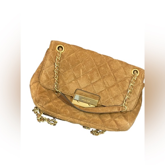 Vintage Camel brown Suede Michael Kors shoulder bag - Picture 2 of 10